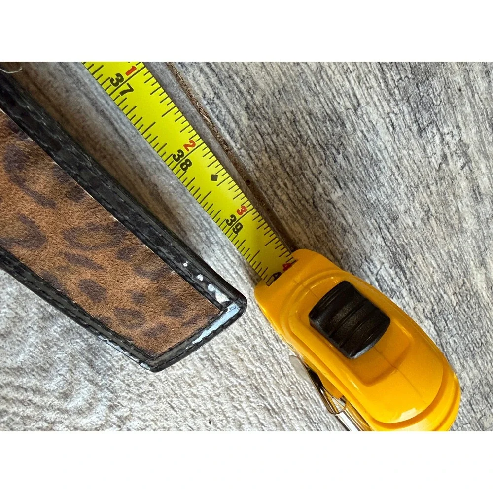 Amiee Lynn Leather Belt Medium Leopard Print Silver Buckle Womens Rodeo Western